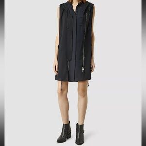 NEW All Saints Artae Black Sleeveless Outerwear - XS